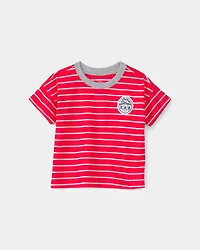 Baby Boy Striped T-Shirt - Red/Ivory