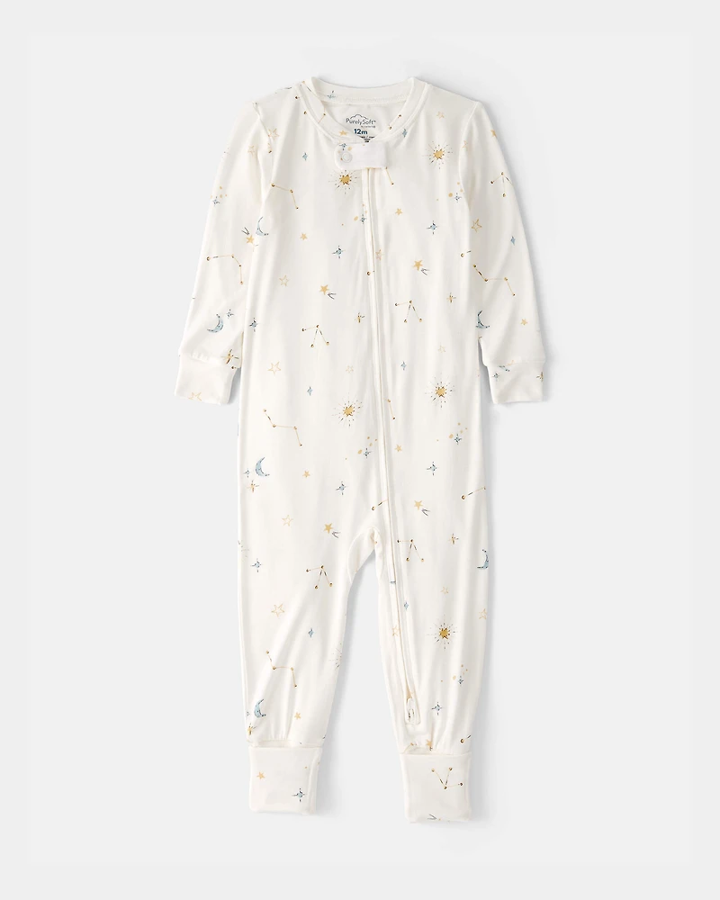 Baby Constellation PurelySoft 2-Way Zip 1-Piece Pyjama - Cream