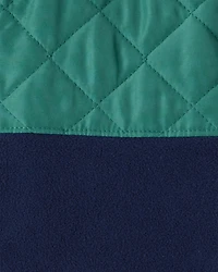 Boys Colour Block Zip-Up Jacket - Green/Navy