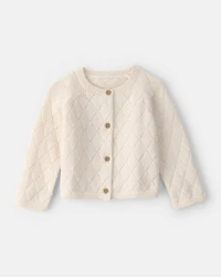 Baby Girl Cardigan Sweater - Cream