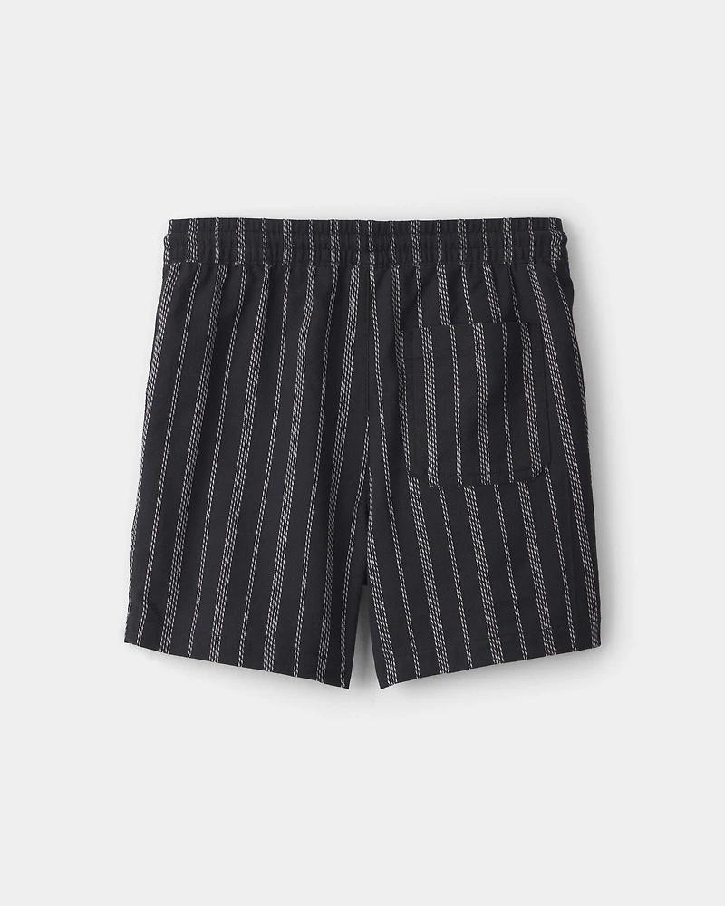 Boys Stripe Shorts - Black