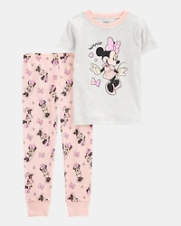 Toddler Girl Minnie Mouse Snug Fit Cotton 2-Piece Pyjamas