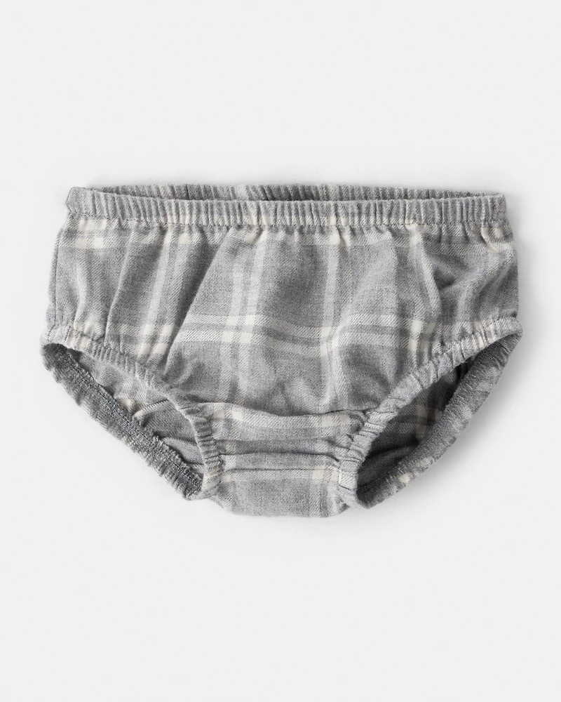 Baby Girl 2-Piece Plaid Sherpa Vest & Dress Set