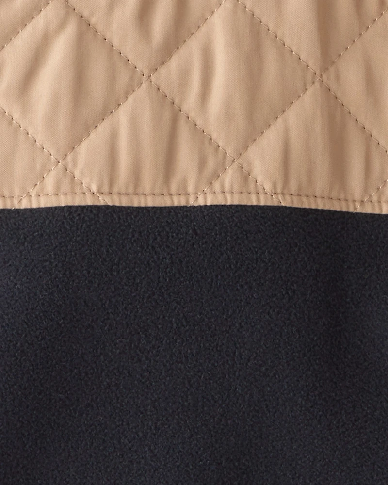 Boys Colour Block Zip-Up Jacket - Black