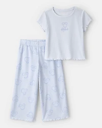 Toddler Girl 2-Piece Disney© Minnie Mouse Short-Sleeve Pyjama Set - Blue