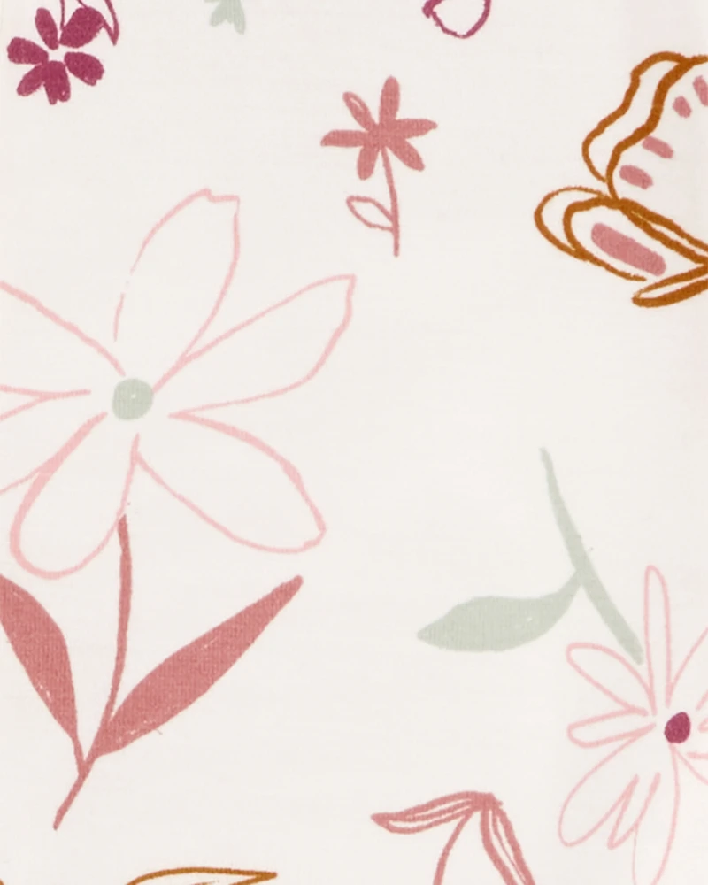 Baby Girl Floral 1-Piece PurelySoft Footie Pyjamas