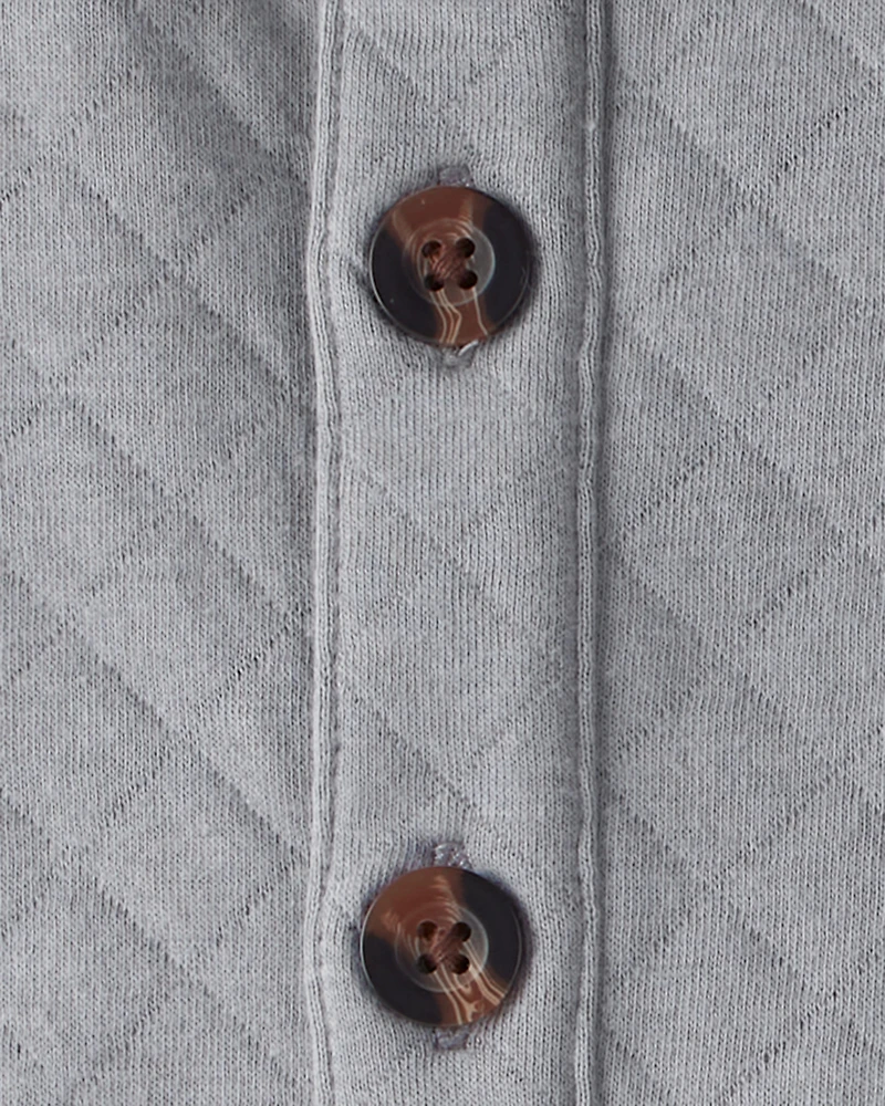 Baby Boy 3-Piece Quilted Button-Down Outfit Set - Grey/Black