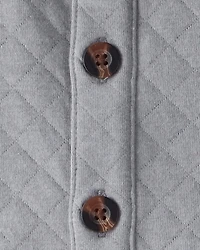 Baby Boy 3-Piece Quilted Button-Down Outfit Set - Grey/Black