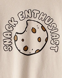 Toddler Boy Snack Enthusiast Long-Sleeve Graphic Tee - Tan