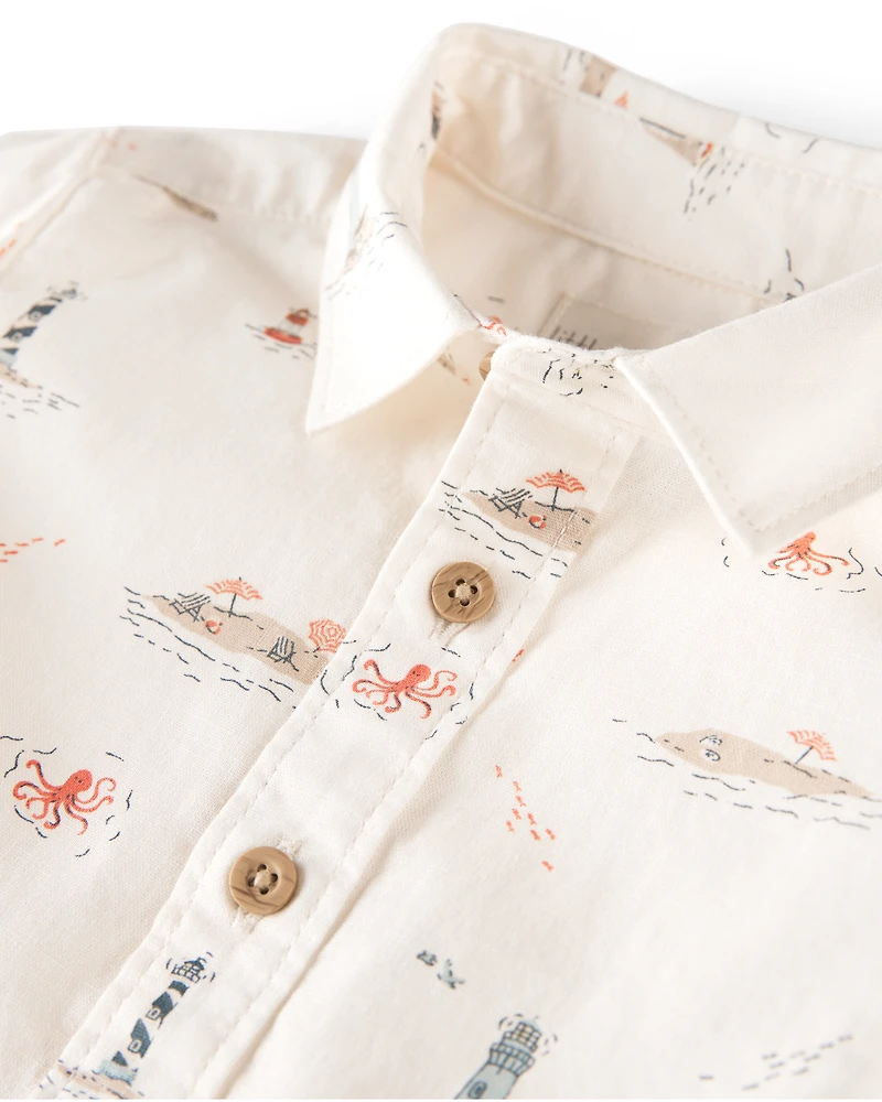 Baby Boy 2-Piece Coastal Print Set Made with Organic Cotton