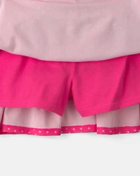 Girls Polka Dot Active Skort - Fuchsia
