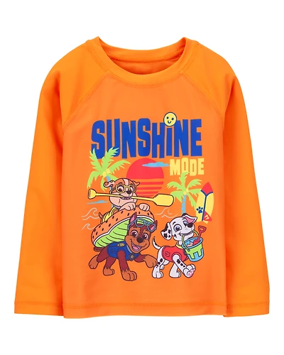 Toddler Boy PAW Patrol Long-Sleeve Rashguard Swim Top - Orange