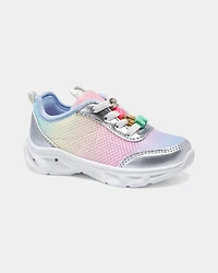 Toddler Girl Metallic Sneakers  - Silver