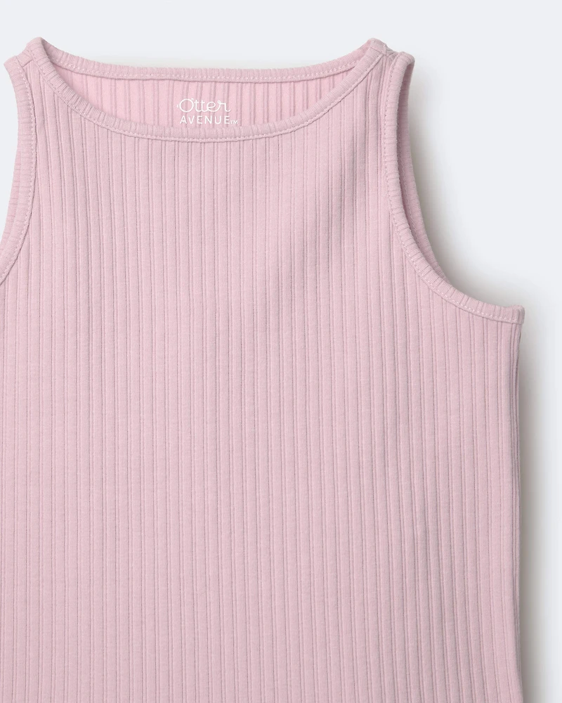 Toddler Girl Ribbed Playtime Tank - Rose