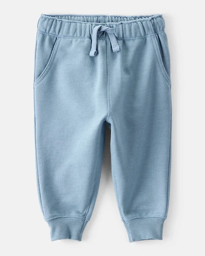 Baby Boy Solid Fleece Cotton Jogger - Blue