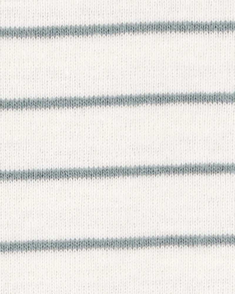 Baby 3-Piece Striped Shortall Set - Blue