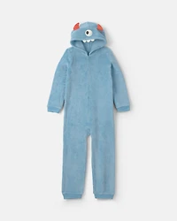 Boys 1-Piece Monster Halloween Fleece Pyjama Costume - Blue