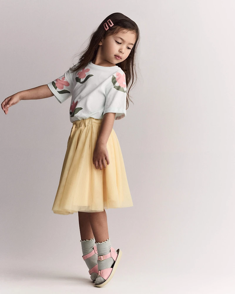 Toddler Girl Avenue Twirl™ Midi with Tulle - Yellow