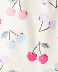Toddler Girl Cherry Long-Sleeve Peplum Top - White