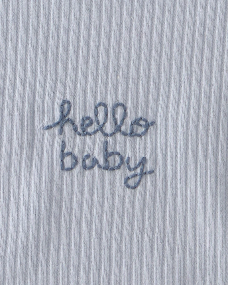 Baby 3-Pack Whale Bibs - Blue/Ivory