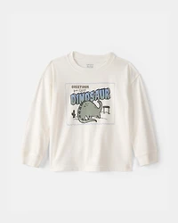 Toddler Boy Dinosaur Long-Sleeve Graphic Tee - Ivory