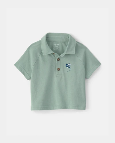 Baby Boy Bumble Bee Short-Sleeve Polo Shirt - Green