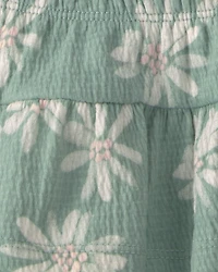 Baby Girl 2-Piece Tank Top & Floral Skort Set - Cream/Green