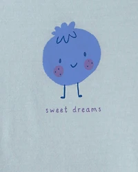 Toddler Girl 2-Piece Blueberry Sleeveless Pyjama Set - Blue