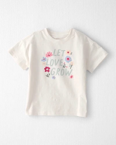 Girls Organic Cotton 'Let Love Grow' Tee