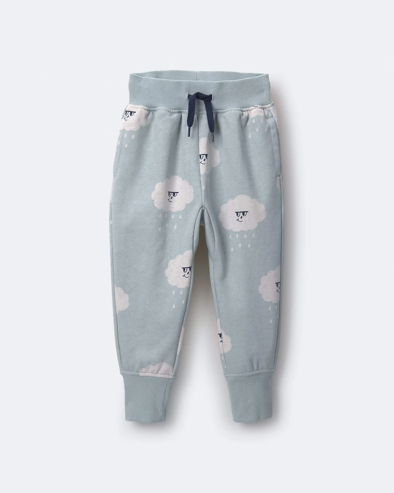 Toddler City Park™ Jogger Pant Rain Cloud Print - Pale Blue