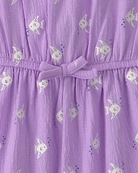 Toddler Girl Fish Romper - Purple