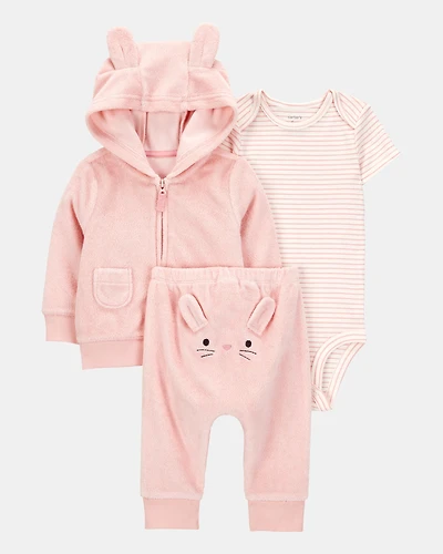 Baby 3-Piece Bunny Little Cardigan Set