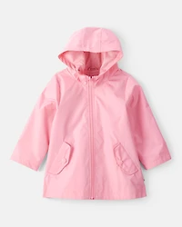 Girls Solid Rain Jacket - Pink