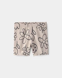 Baby Girl Floral Ladybug Bike Shorts - Brown