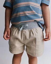 Toddler Boy Long-Line Short - Tan