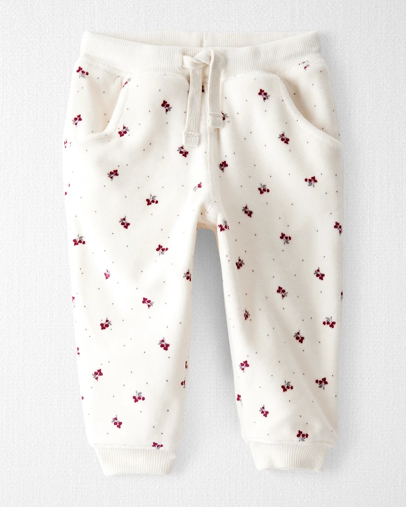 Baby Girl 2-Piece Organic Cotton Velour Set Wild Rose Print