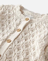 Baby Girl Organic Cotton Pointelle Sweater