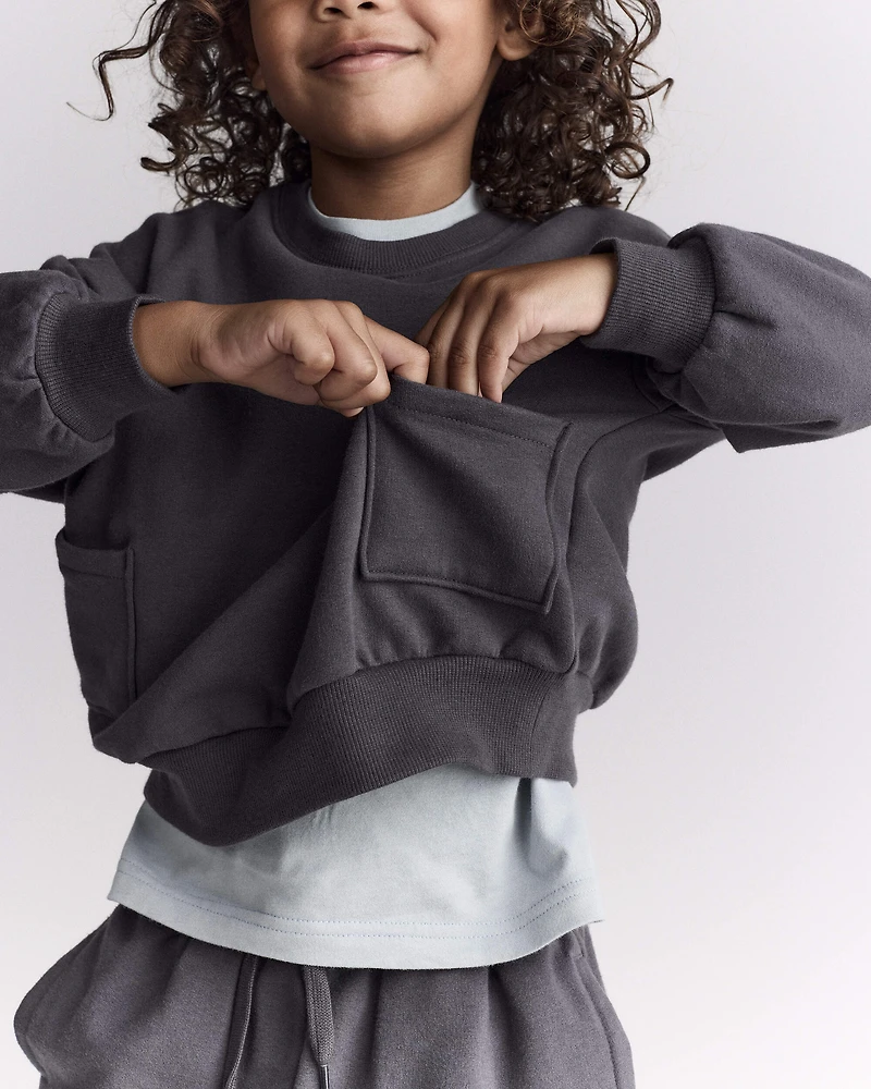 Toddler Otter Sweatshirt™ with Pockets - Dark Grey