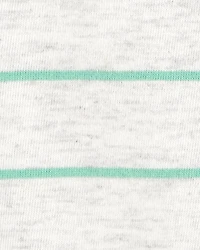 Kid Striped Short-Sleeve Pocket Tee- Grey