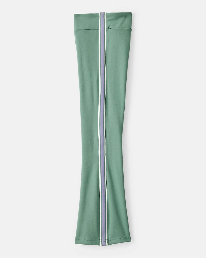 Girls Knit Flare Active Pants - Green