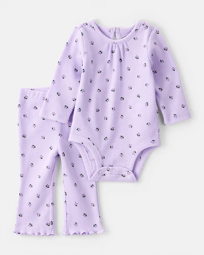 Baby 2-Piece Berry Print Bodysuit Pant Set