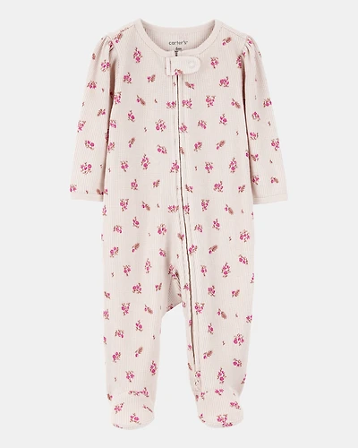 Baby Girl Floral 2-Way Zip Thermal Sleeper Pyjamas