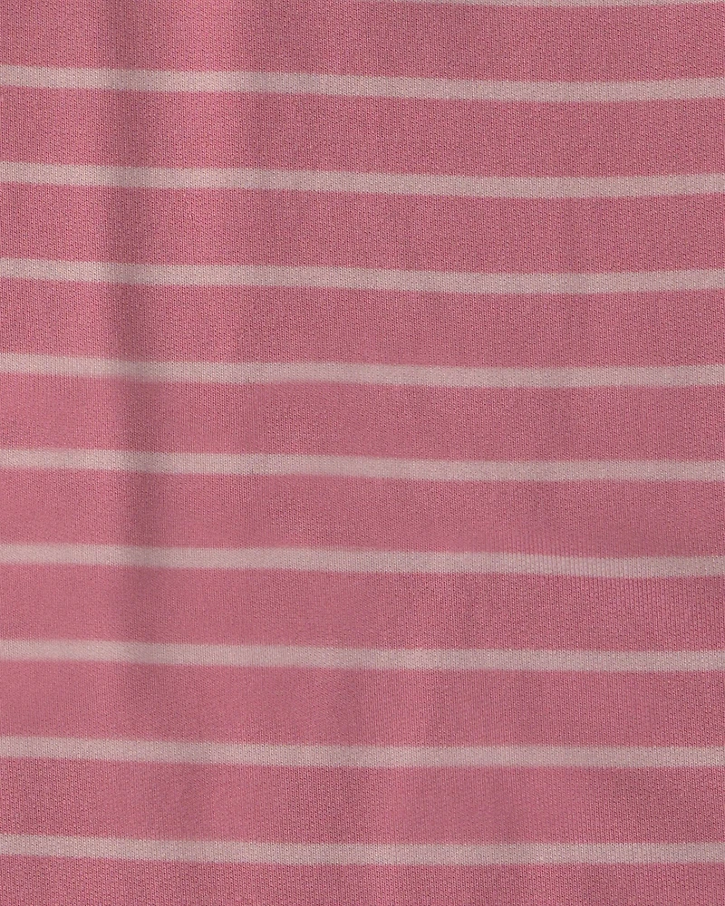 Baby Girl Striped PurelySoft™ Long-Sleeve Jumpsuit - Pink