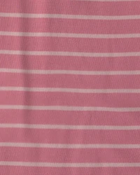 Baby Girl Striped PurelySoft™ Long-Sleeve Jumpsuit - Pink