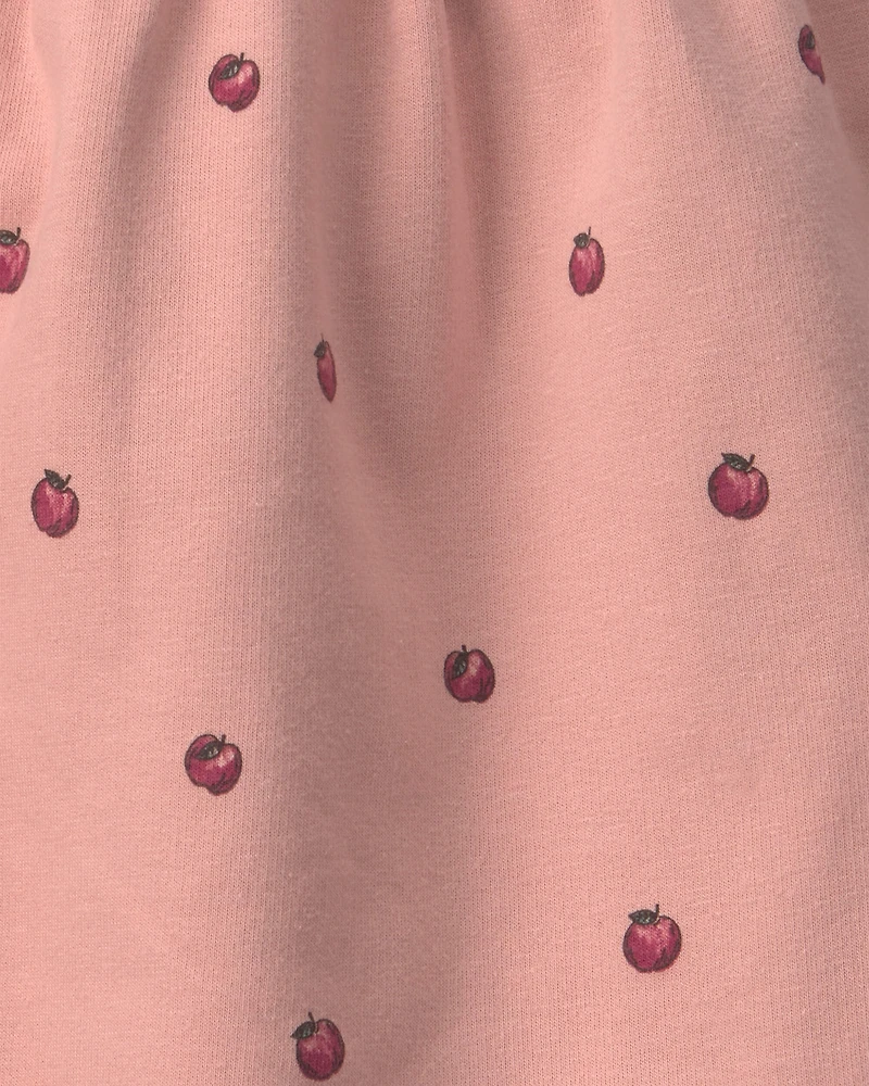 Baby Girl Organic Cotton French Terry Dress Apples