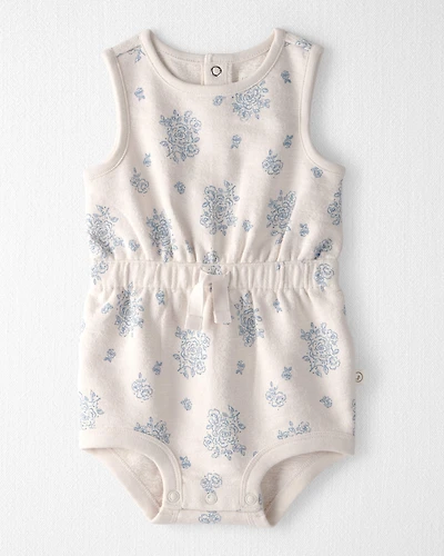 Baby Girl Organic Cotton Romper Blue Floral