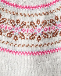 Baby Girl 2-Piece Fair Isle Sweater & Pant Set - Pink