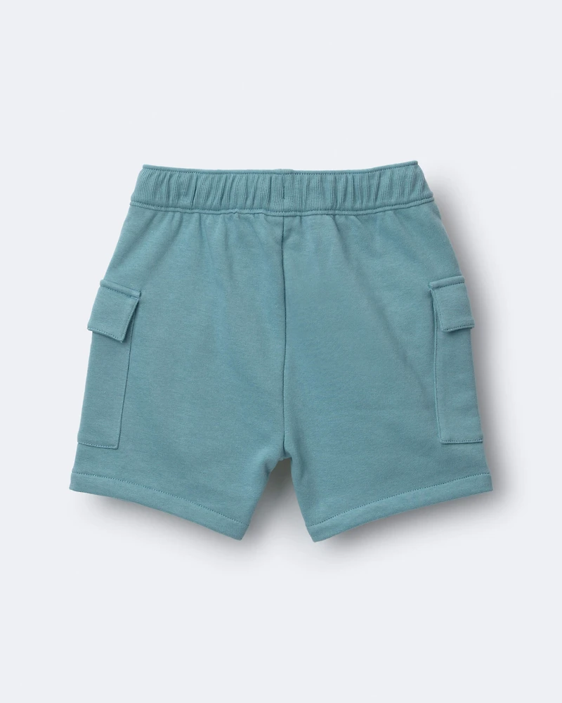Toddler Boy French Terry Cargo Shorts - Teal