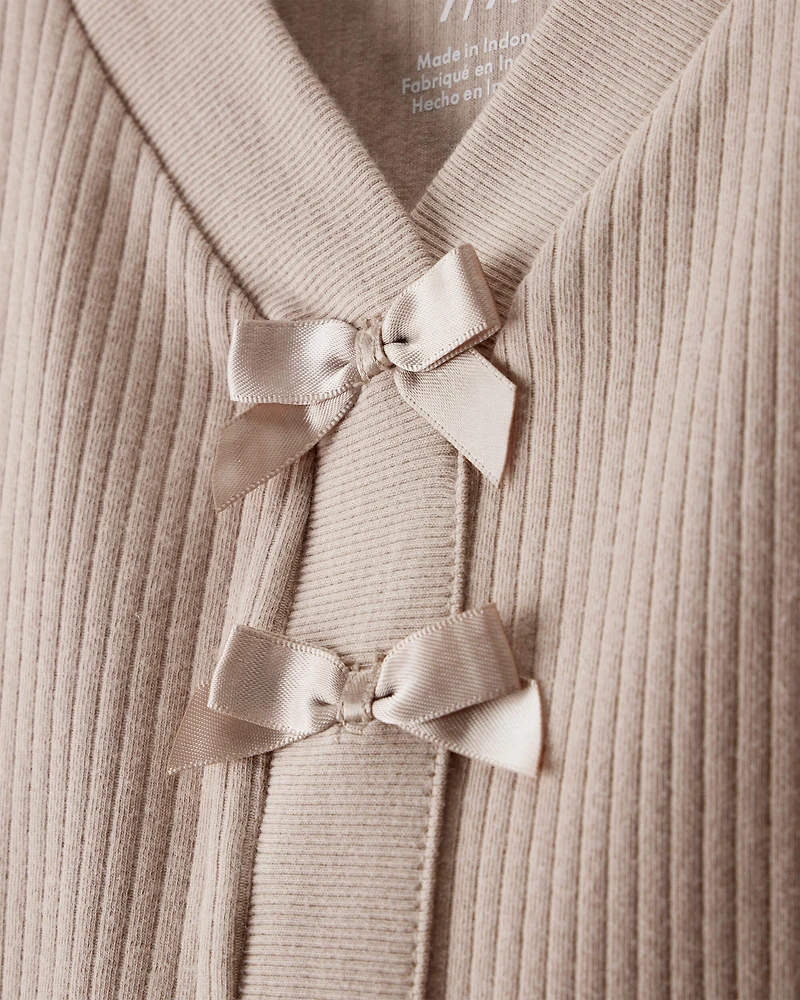 Girls 2-Piece Long-Sleeve Tee & Pant Set - Brown