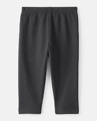 Baby Girl Pull-On Stretch Cozy Leggings - Black